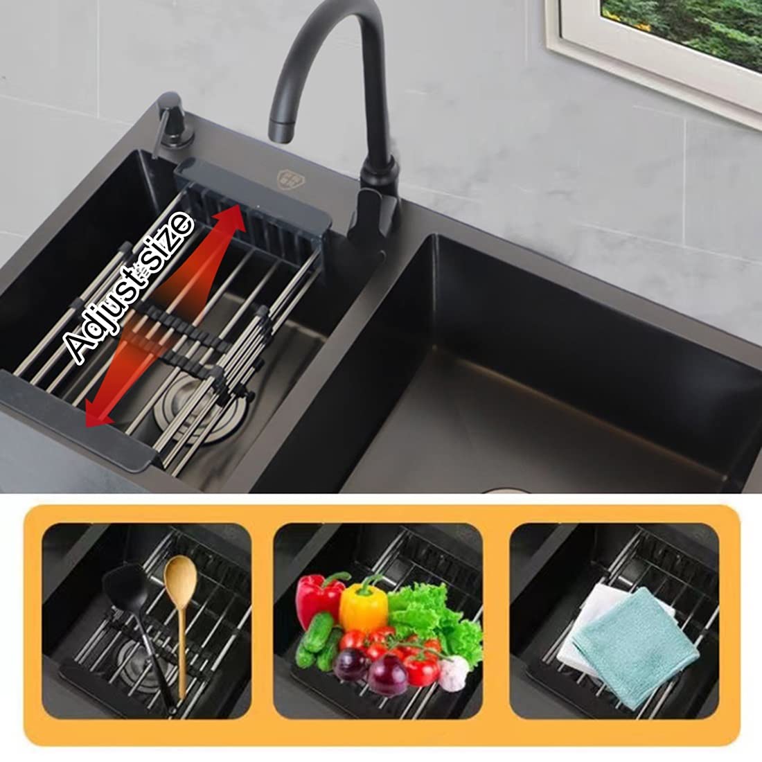 Fregadero de pie para lavandería con gabinete, gabinete de cocina de un solo tazón para casa de campo, fregadero simple, grifo para garaje, sótano, Sh, 75 x 41 x 78 cm, 30.7in