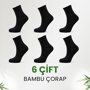 Kad n Bambu Diki siz Yar m Tenis  orab  G lendirilmi  Topuk ve Burun B lgeli 6l  Kutu