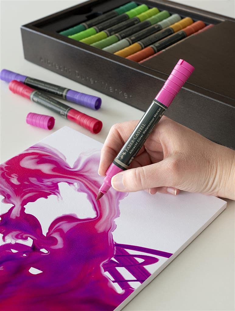 Faber-Castell Art & Graphic Limited Edition Dark Satin Wood Cassette, inkl. Polychromos & Albrecht Durer Bleistifte, Aquarellstifte, Pitt Artist Pinselstifte & Fineliner & Anthrazit