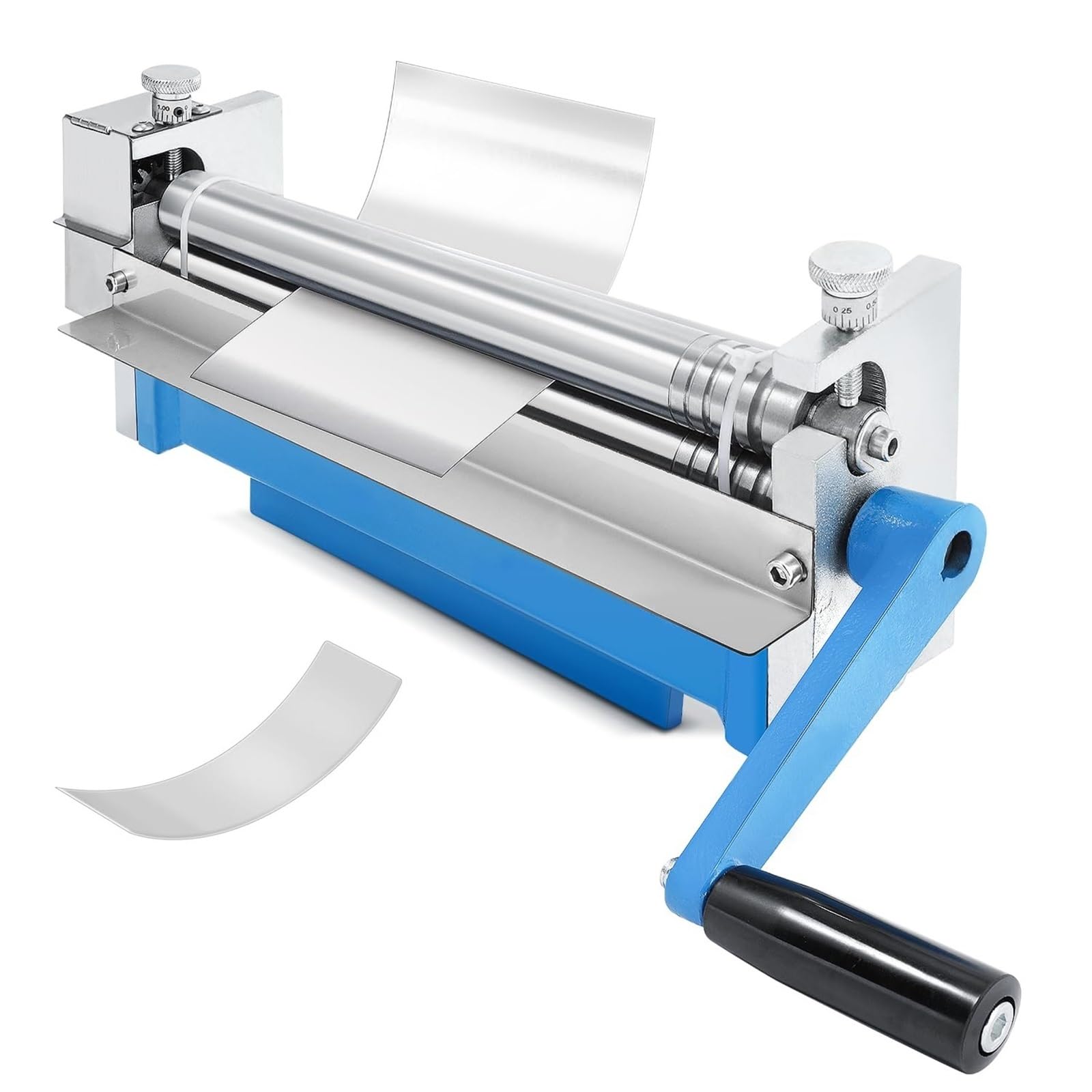 Angdi One Color Manual Full Sheet Bending Machine, Metal Plate Bending Round Machine, Roller Bending Machine With 2 Detachable 11.8 Inch Slip Roll Rollers, Slip Rolling Bending Machine Suitable For Steel