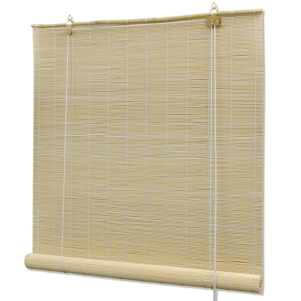 Vidaxl Roller Blind Bamboo 140X220cm Natural Home Window Curtain Shade Cover