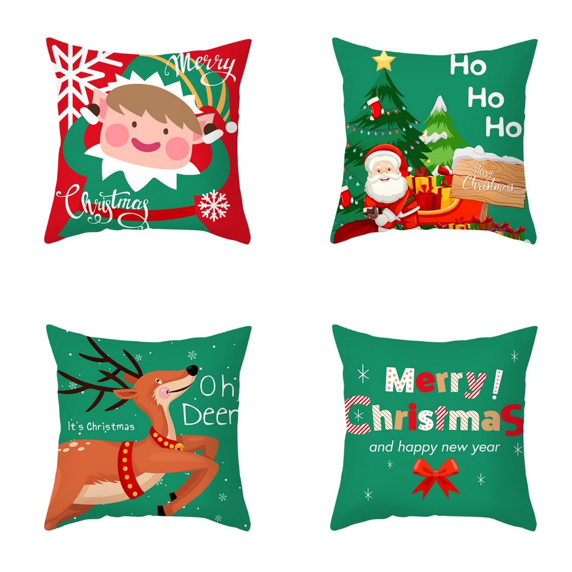 Chenlane Silk Summer Outdoor Pillow Covers Cushion xl Christmas, Throw Modern For Couch Exquisite Prints 50x50 cm, 4Pcs