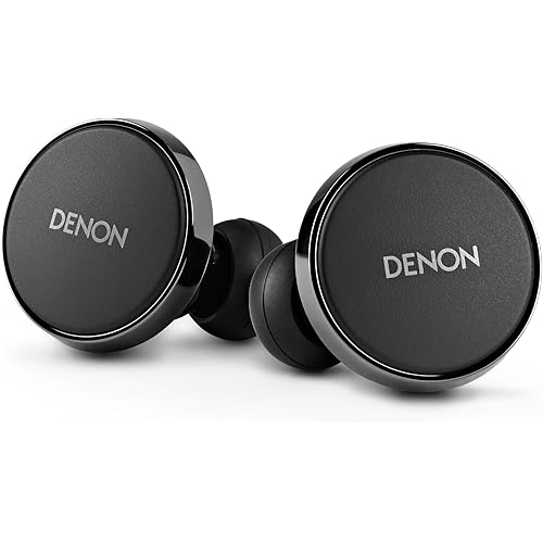 Denon PerL Pro True Wireless Earbuds - Adaptive Active Headphones Wireless Noise Canceling, Masimo Adaptive Acoustic Technology, Spatial Audio, 32Hr Battery Life, Wirefree Charging, Black