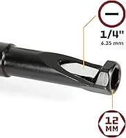 Vista 3 de Powerbuilt herramienta de ajuste de válvula de tuerca de 12 mm y 7-1/2 pulgadas, perno de ajuste de válvula ranurada, para motores de vehículos