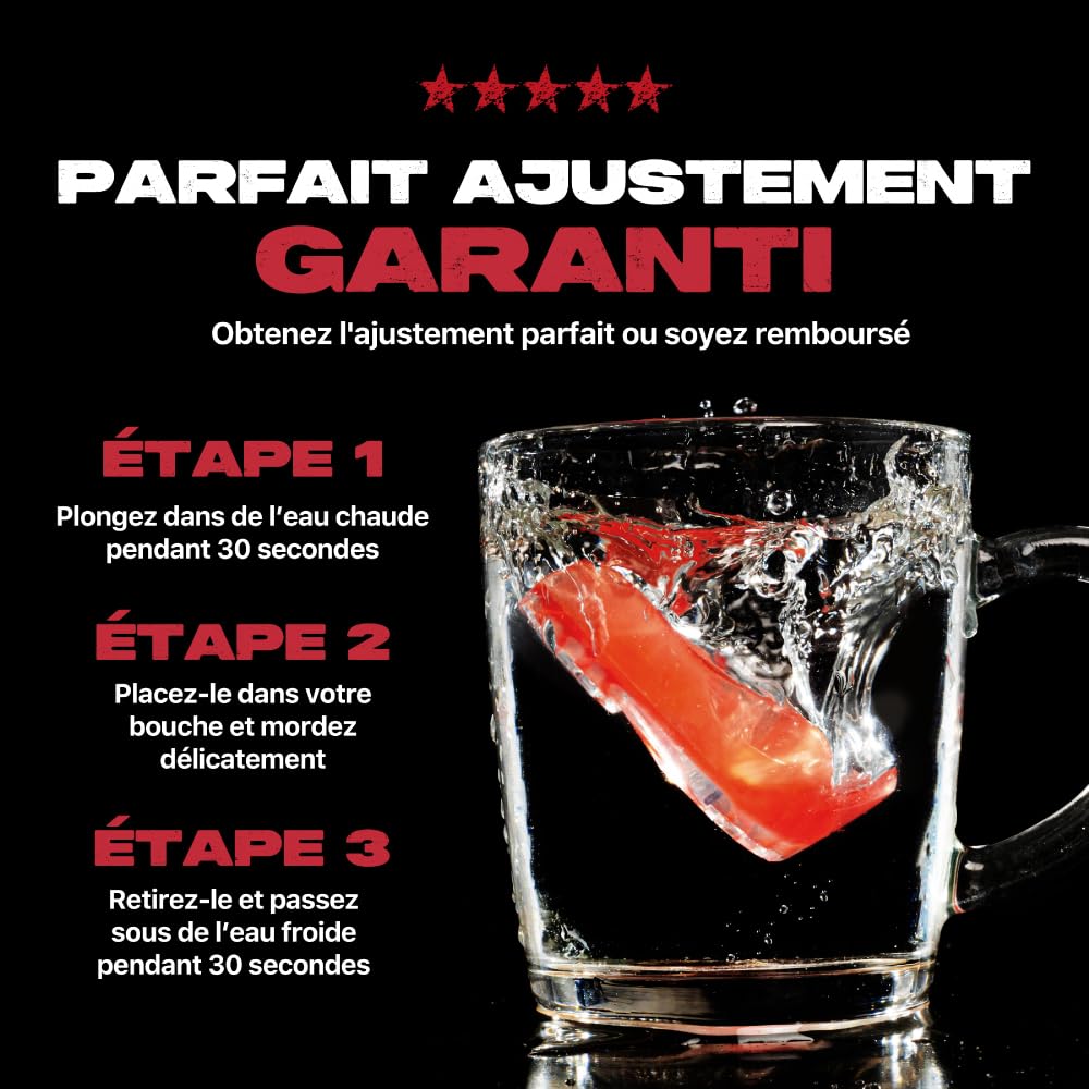 SafeJawz Sport Protège-dents Éléments FEU, Protection intégrale pour Tous Les Sports, notamment Le Rugby, MMA, Hockey, Judo, Karate, Les Arts Martiaux et la Boxe (ROUGE) - 5