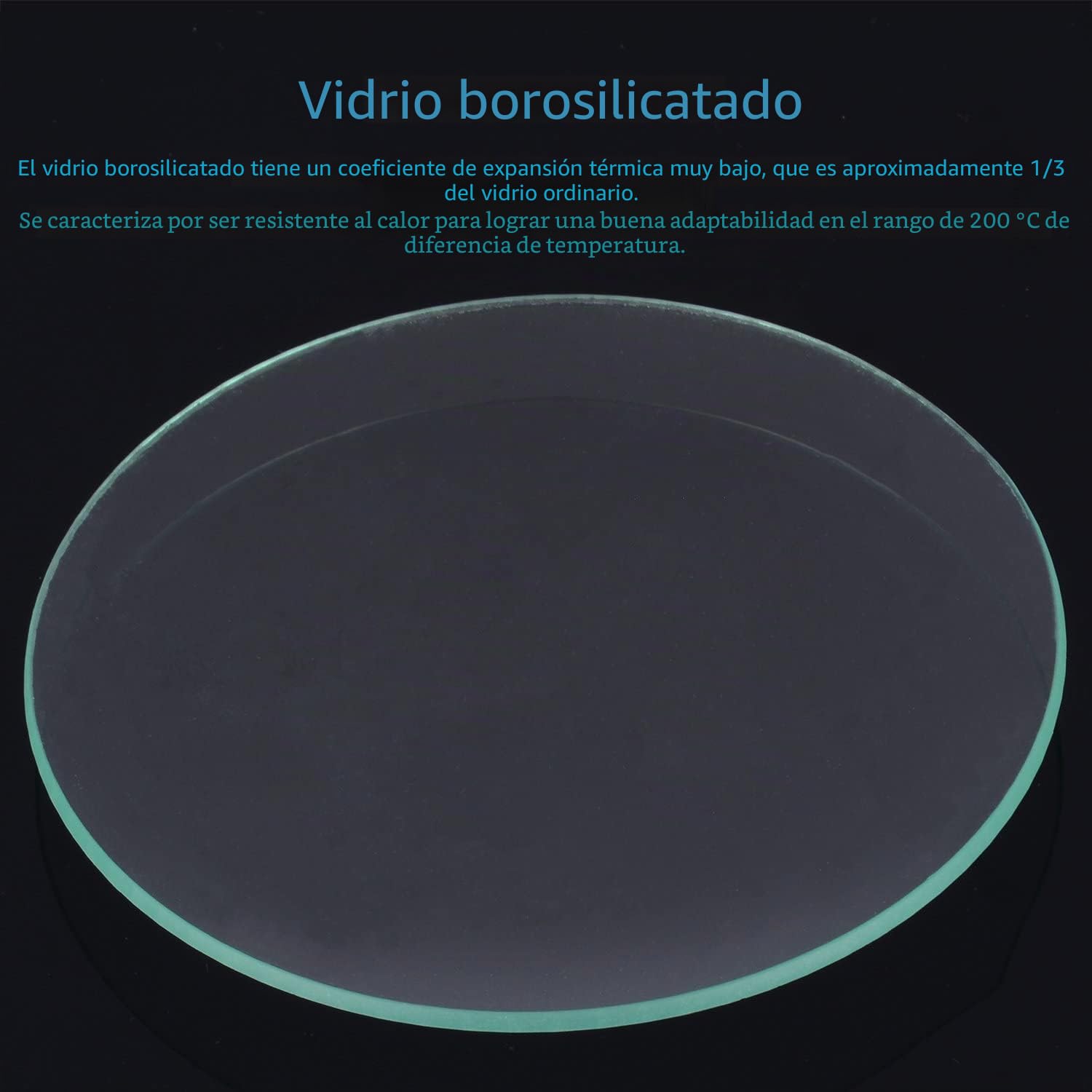 Vidrio de Reloj Borosilicato 70 mm Borde Molido, Paquete de 10, Cubiertas para Laboratorio y Escuela