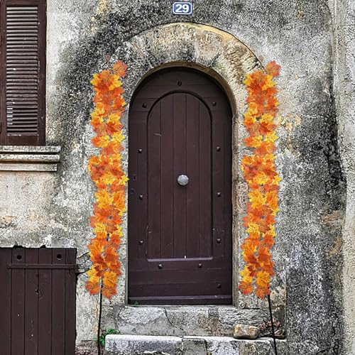 2Pcs 5.7FT Artificial Fall Leaves Garland for Thanksgiving Home Decor - image 2