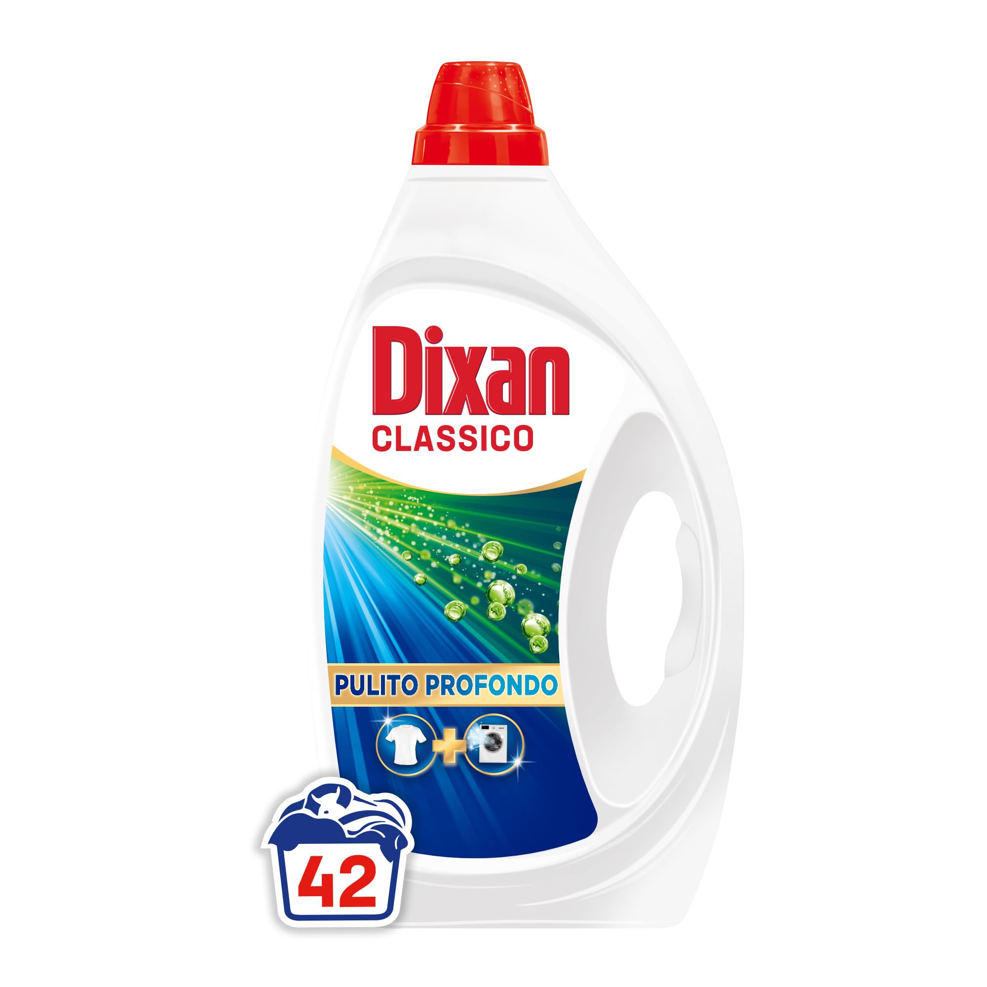 Dixan Liquido Classico Detersivo Lavatrice (4 confezioni da 42 Lavaggi), per una pulizia profonda del bucato e freschezza igienica per la lavatrice, Rimuove le macchie da 20°C