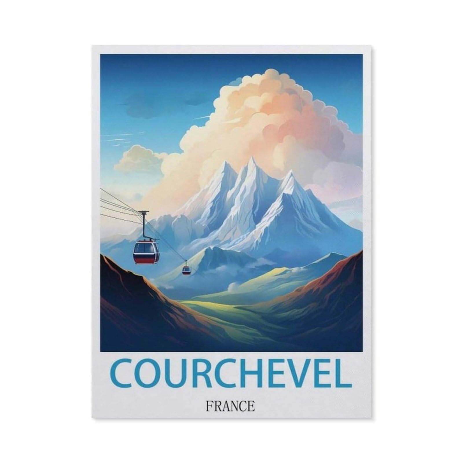 Funny Metal Tin Signs，Courchevel France(15x30cm）