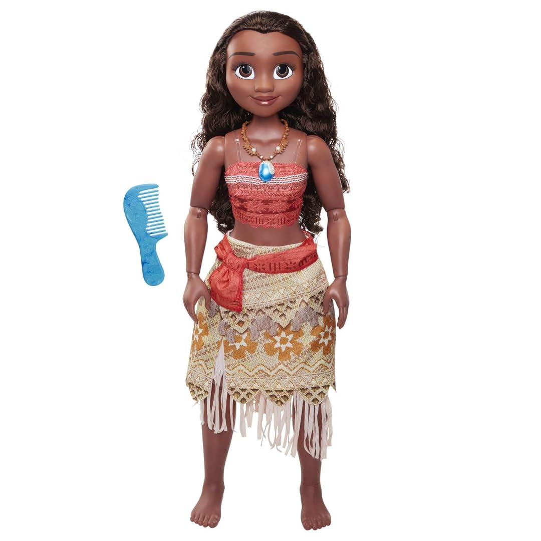 Disney Princess Moana Playdate 32" / 81cm Doll, Official Disney by Jakks Pacific, My Size Articulated Doll, Includes Hair Brush to Brush Her Wavey Locks, Wears the Heart of Te Fiti, For 3+