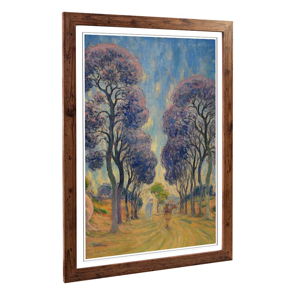 Big Box Art Framed Print of Claude Emile Schuffenecker The Road Under Trees Design | Wall Art Picture| Home Decor for Kitchen, Living Room, Bedroom, Hallway, Walnut, A2 / 24.5x18 Inch / 62x45cm
