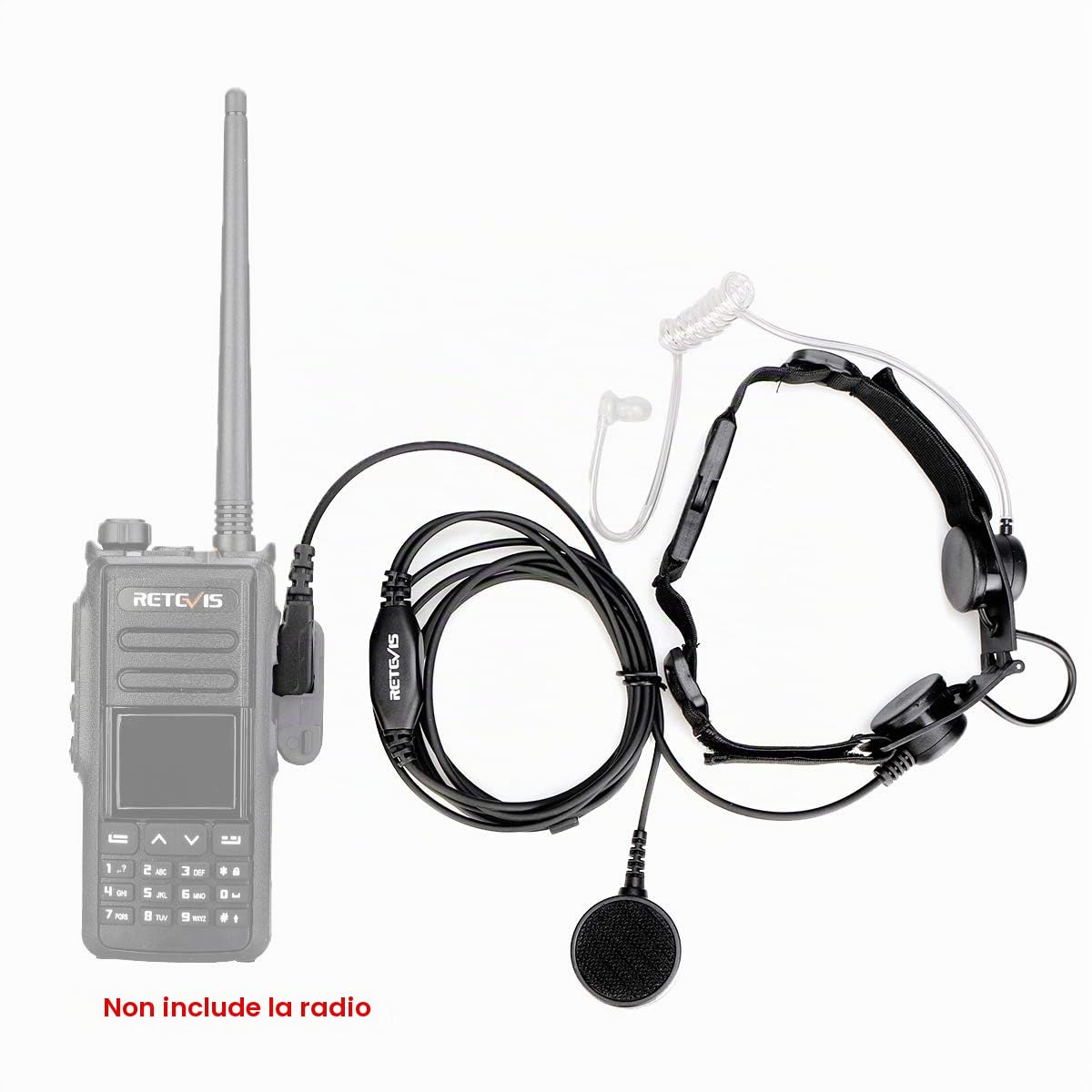 Microfono Gola Retevis ETK003 Con PTT – Compatibile Con Baofeng, Kenwood E Retevis - 3