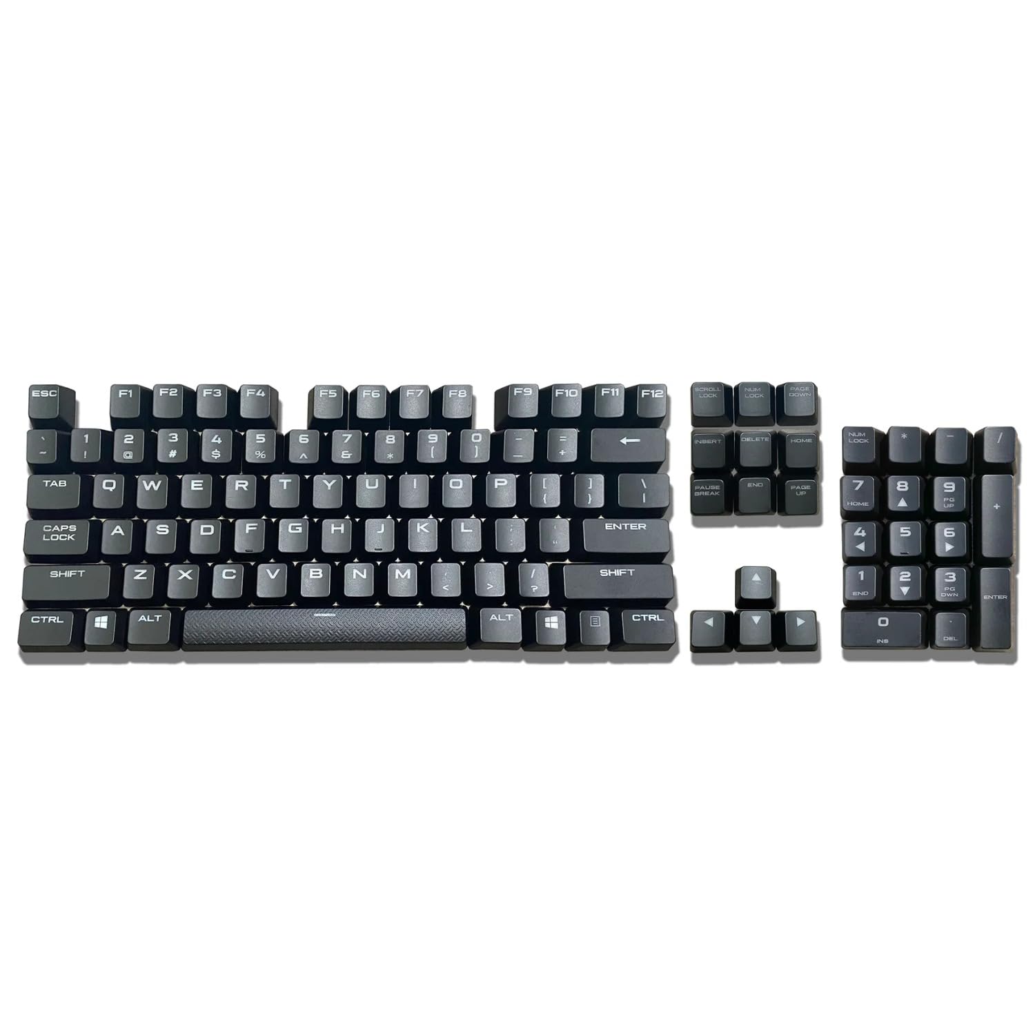Juego de teclas ABS compatible con Corsair K70 LUX/K70 RGB/K68/Reactor MK2, semitransparente, diseño estadounidense, teclas de repuesto mecánicas para juegos (juego completo de 104 llaves)