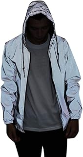 Doublehero Unisex Übergangsjacke mit Kapuzen, Reflektierende Jacke Softshell Mantel Leichte Funktionsjacke Outdoor Freizei...