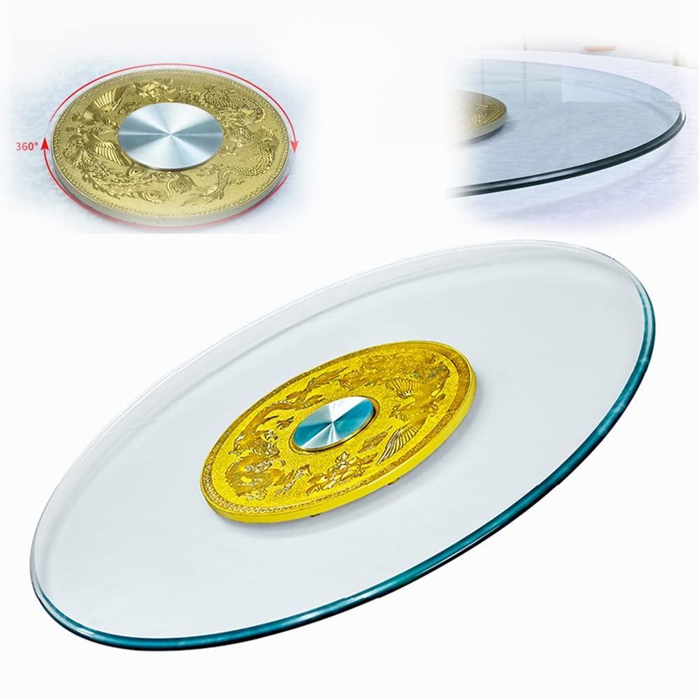 FREAZE Vassoio Rotante in Vetro Dell'hotel Trasparente Lazy Susan Rotondo Tavolo Service Tray 50cm-100cm, Piatto Girevole Centrotavola da Tavolo, (Liscio/Resistente) (Size : 70cm/28in)