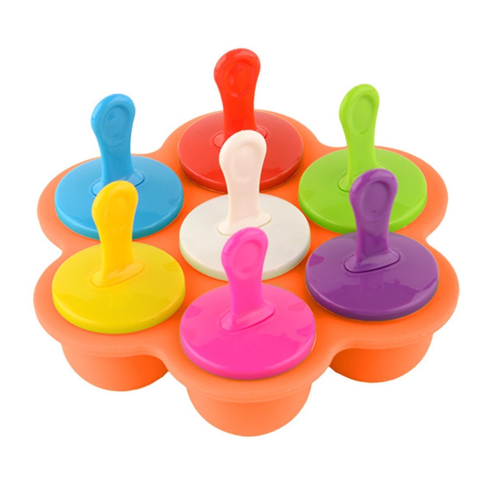 Popsicle Maker 7 Grids Ice Cream Maker with Lids for Homemade Cake Shop Orange|Home & Garden|Kitchen Dining & Bar|Kitchen Tools & Gadgets|Other Kitchen Tools & Gadgets-image-4