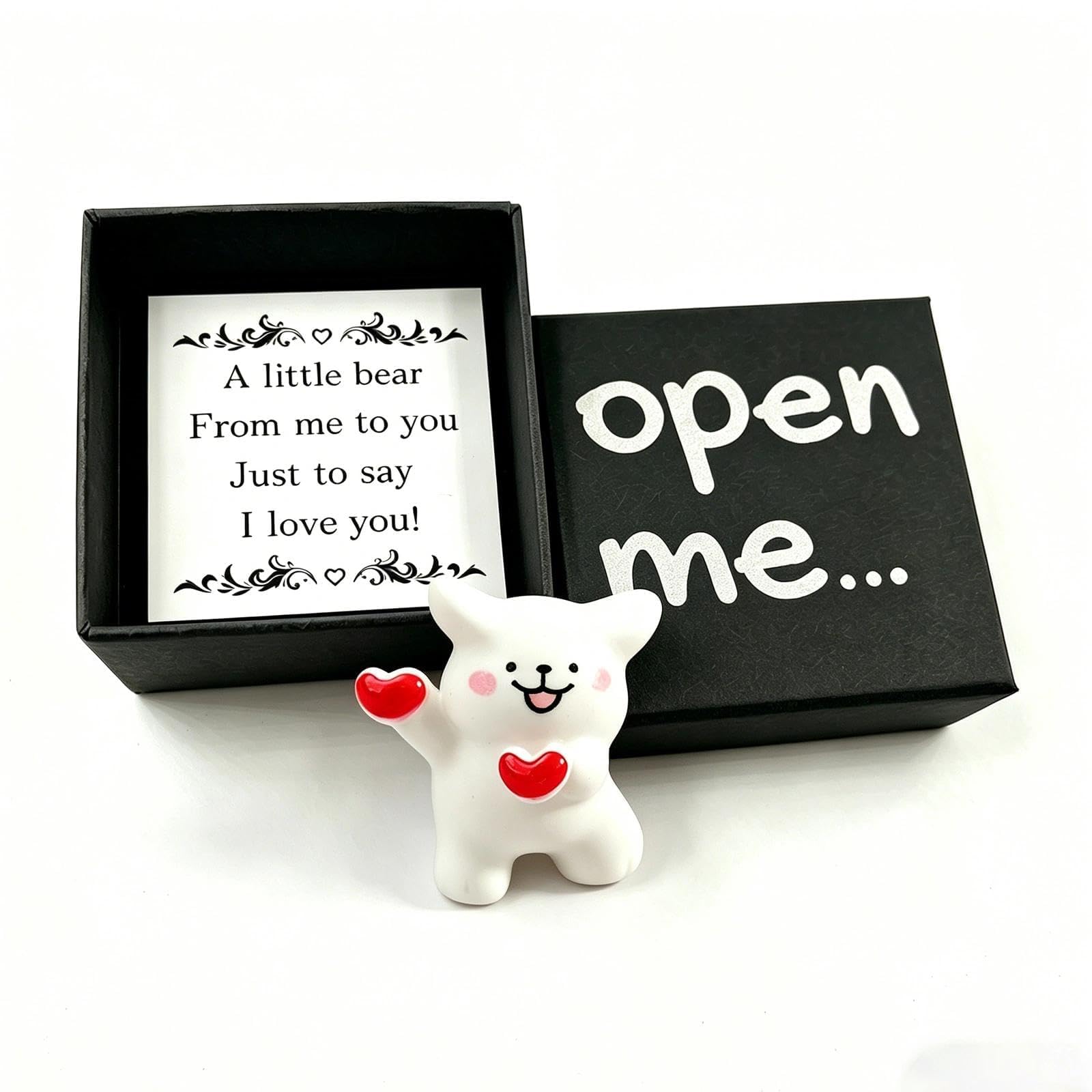 I Love You Gifts for Women Men Pocket Hug Stocking Fillers Valentines Gifts for Him Her Kid Boyfriend Girlfriend Husband Wife Couple Xmas Gift Ideas Present (White Dog Love Gift)