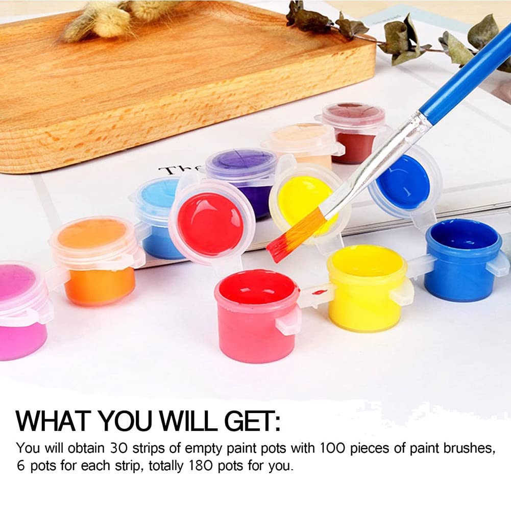 30 Strisce Di Vasetti Vernice Vuoti 3ml + 10 Pennelli - Mini Contenitori Per Pittura E Arte, Ideali Per Bambini E Hobby - Foto 9