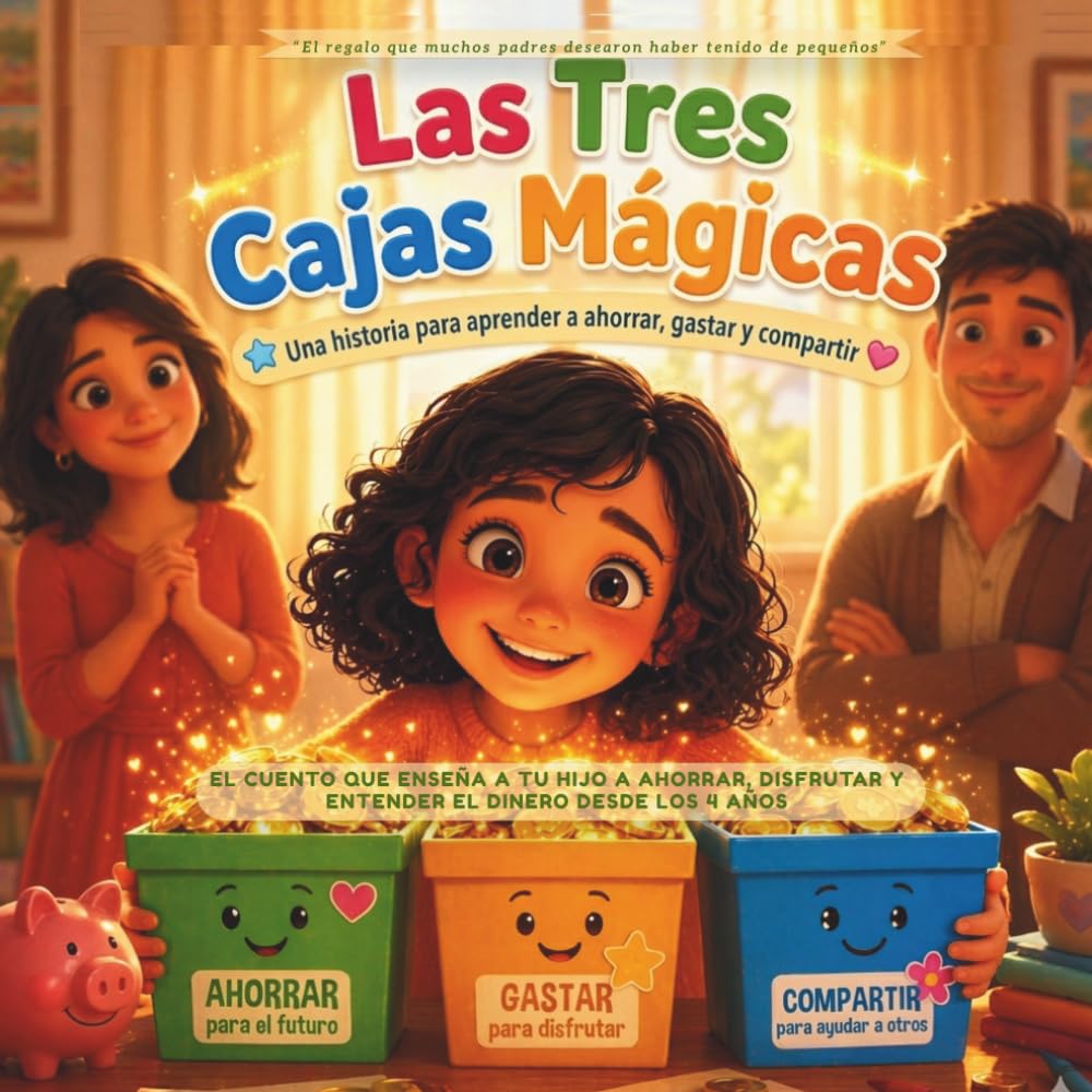 Las Tres Cajas Mágicas. Una historia para aprender a ahorrar, gastar y compartir: El cuento que enseña a tu hijo a ahorrar, disfrutar y entender el ... los 4 años. (Pequeños Genios del Dinero)