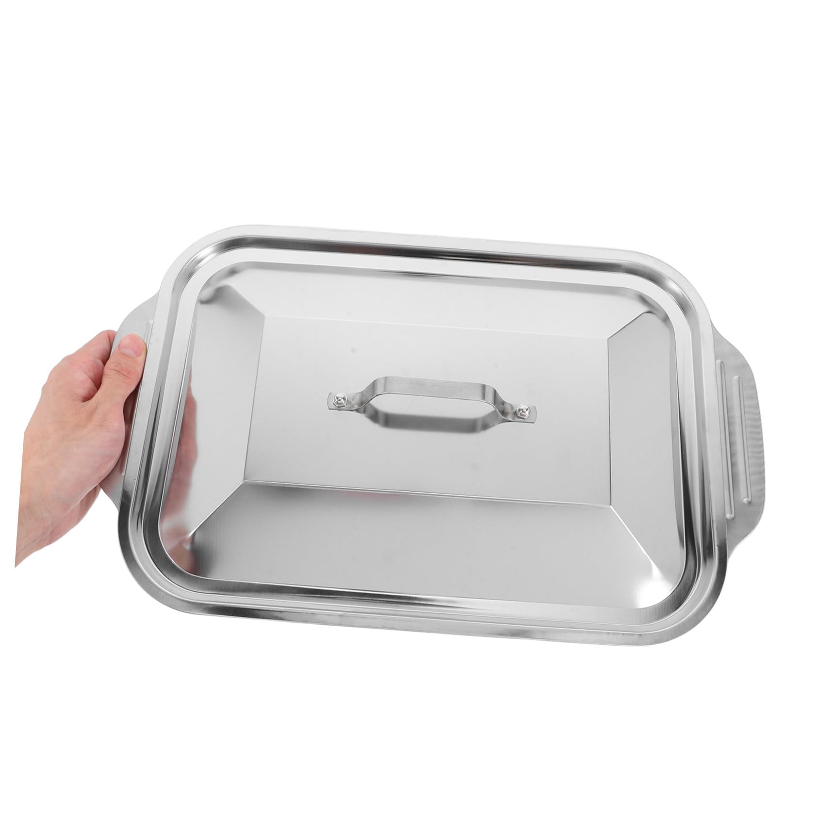 Asar y Hornear Bandeja Rectangular de Acero Inoxidable con Diseño Profundo y Resistente Pescado y Carnes para Uso en Parrilla y Horno
