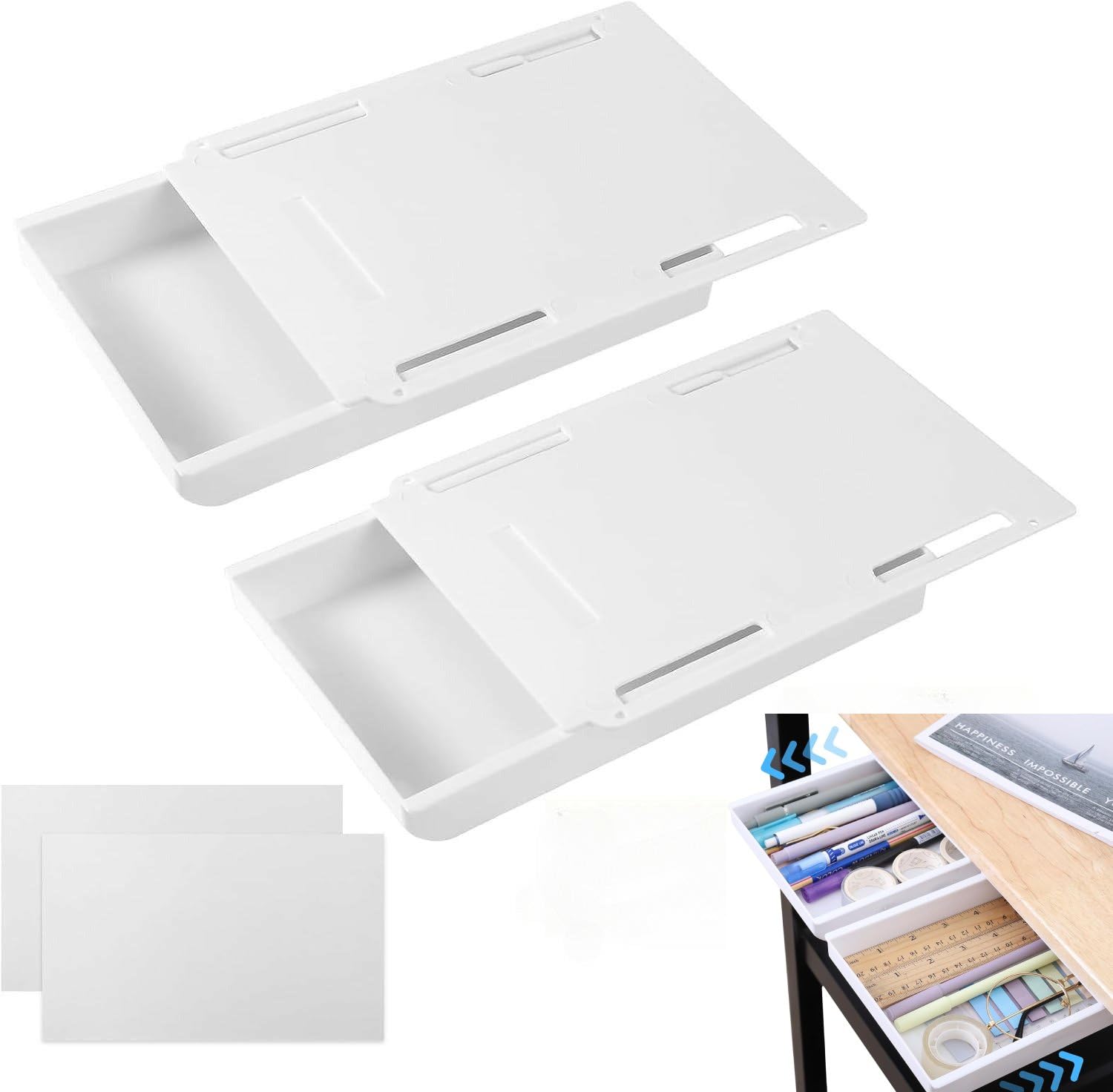 Unter-Tisch-Schubladen 2er Pack - Versteckte Ablage Für Schreibtisch