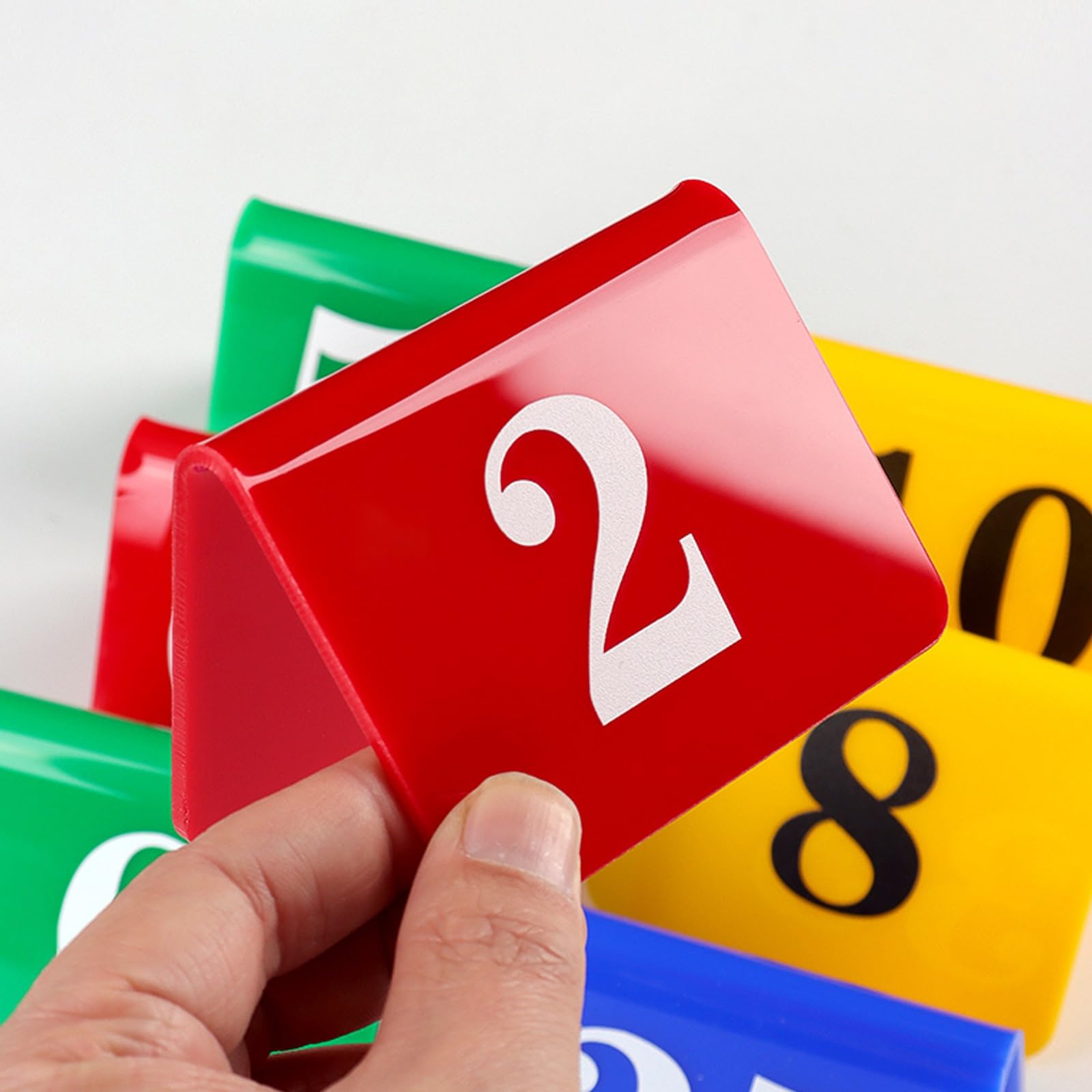 Placas de mesa de acrílico para restaurantes, La tabla echada a un lado doble de acrílico la tienda numera 1-50 multicolor for el acontecimiento del banquete recepción nupcial(Brown,1-50)