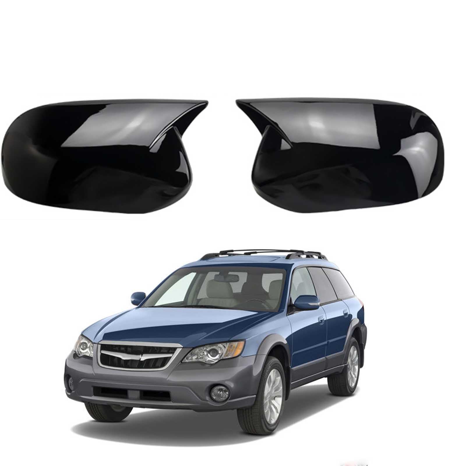 PAPEP Door Mirror Cover Caps for Subaru Outback 2008-2012, Left Right Side Wing Rearview Mirror Cover Lid 2 Pieces Exterior Styling Accessory,Glossy black
