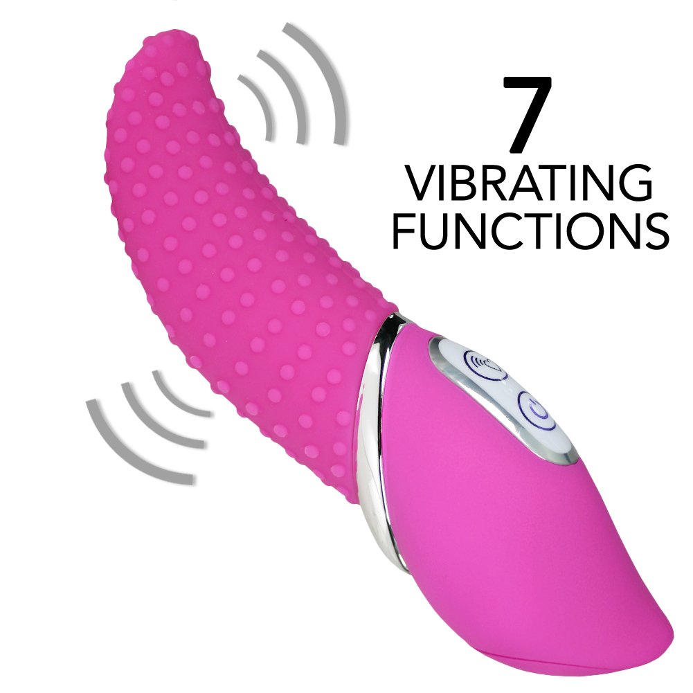 Vibromasseur Féminin Clitoridien LOVE AND VIBES - Langues Rotatives, Rose, TPE, Neuf