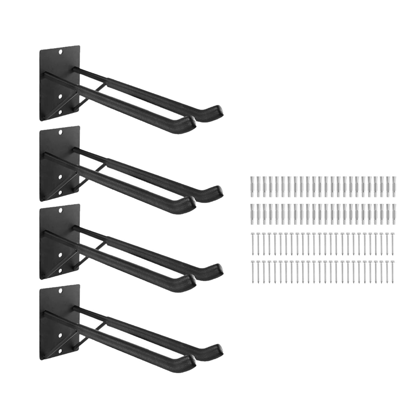 Paquete de 4 Ganchos de Garaje Resistentes, antideslizantes. | Ganchos de Montaje en Pared para Herramientas Eléctricas, Neumáticos de Coche, Escaleras, Sillas, Herramientas de Jardín,