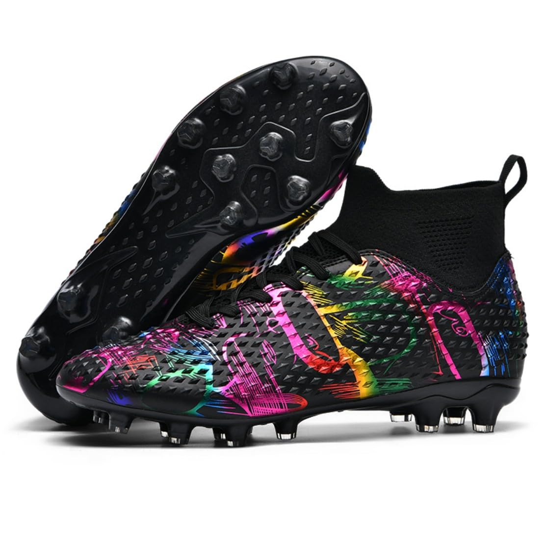 Botas de fútbol Profesionales de caña Alta para Hombre Botines de fútbol para niños para Deportes al Aire Libre con Tacos para césped Artificial