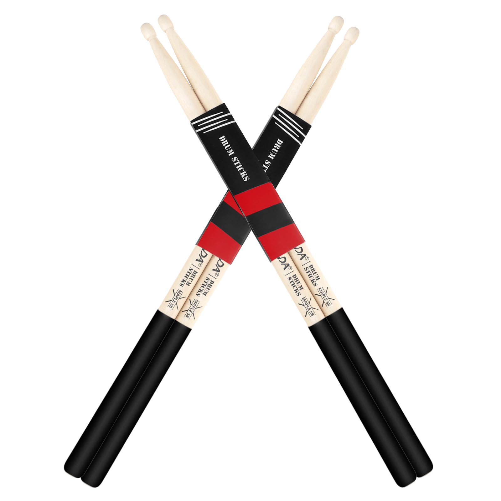 Drum Sticks for Drums Natural Solid Wood丨Weight Balanced丨Non-Slip Grip, Live Performance & Drum Kit Practice Accessories
