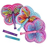 Butterfly Shaped Folding Fans - 12 Pack