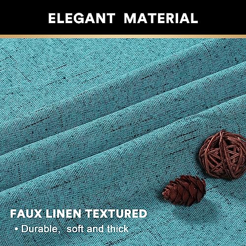 Image of PrinceDeco Blackout Curtains for Sliding Glass Doors Teal Blue Black Out Curtains Blackout Curtains for Bedroom Energy-Efficient Temperature Regulators Patio Door Curtains 100X84 Inches