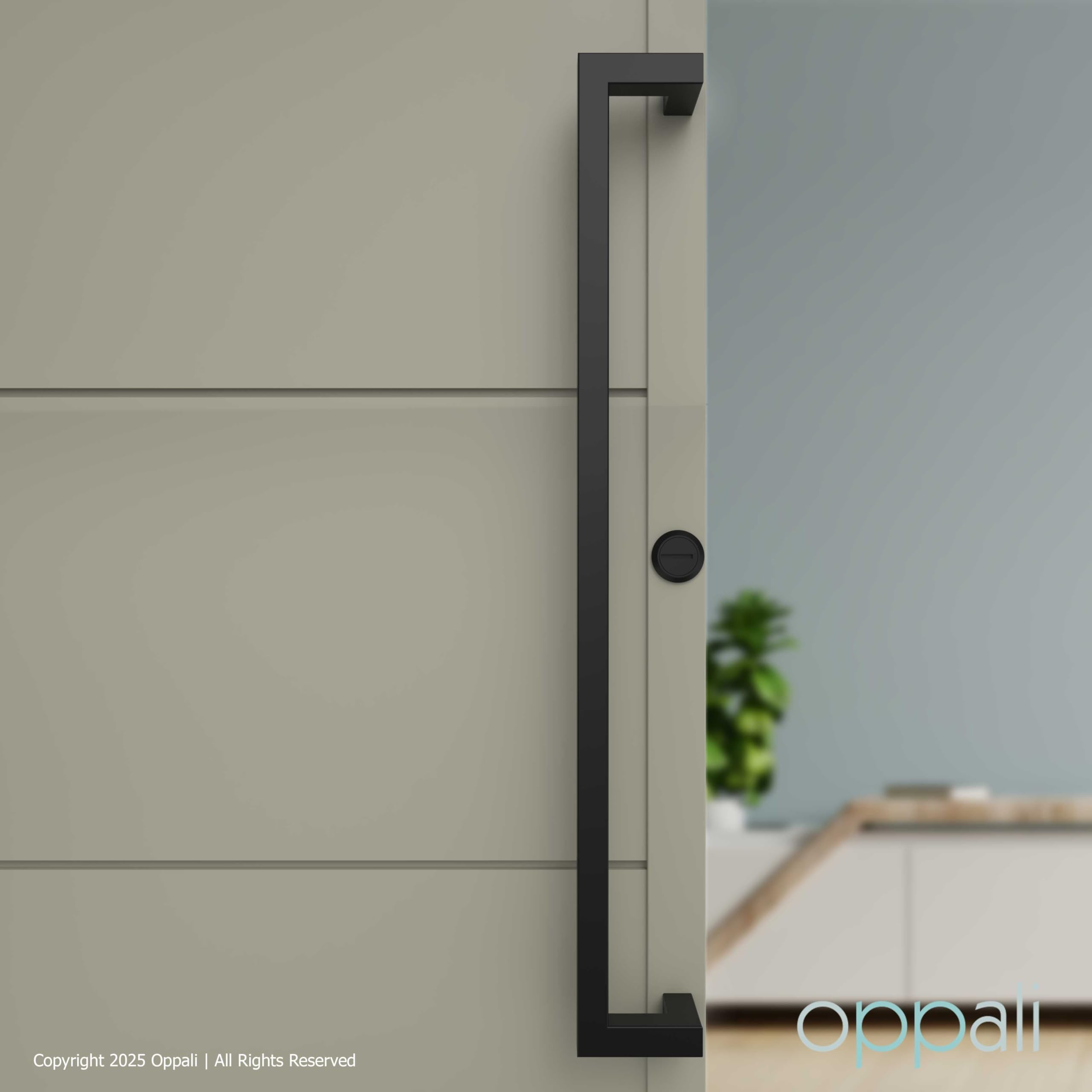 Maniglione per porta d’ingresso in acciaio inox 304 Nero Art.526 | Offset Pull Handle | T-Bar quadrato | 50cm Lunghezza totale