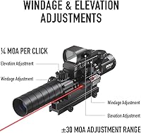 Vista 2 de PINTY Tactical Rifle Scope Combo: 3-9x32 3-9x40 4-12x50 4-16x50 Illuminated Optics, Red Dot Sight, Laser, RGB Rangefinder Riflescope for 20mm