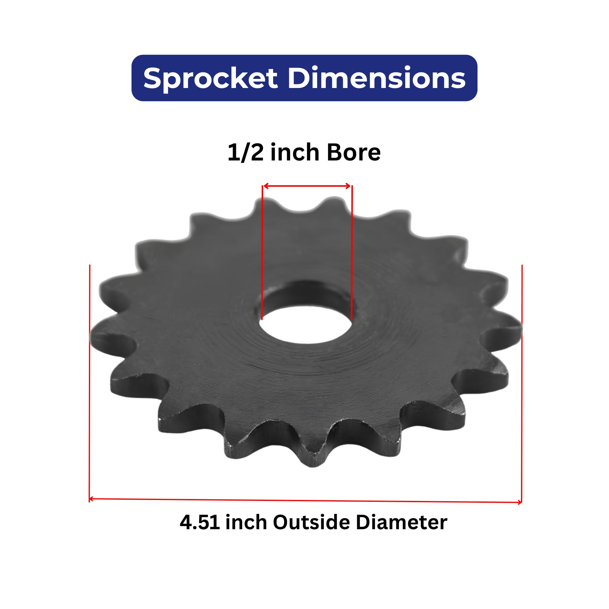 Jeremywell #35 Roller Chain Sprocket, 36 Tooth A-Plate, 1/2" Bore — Amazon image 3