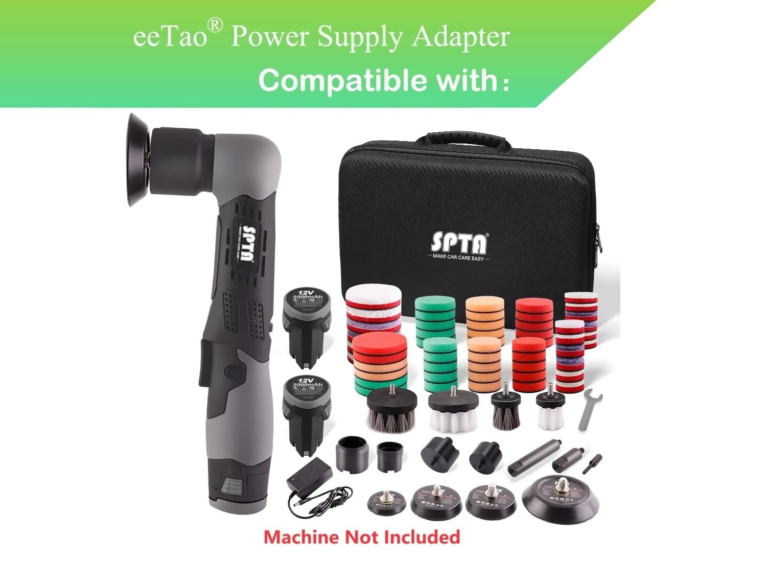 eeTao Replacement Charger Compatible with SPTA LD104 LD104US Cordless Mini Polisher 12V 2000mAh Lithium Battery DC12V Power Supply Adapter Cord Cable