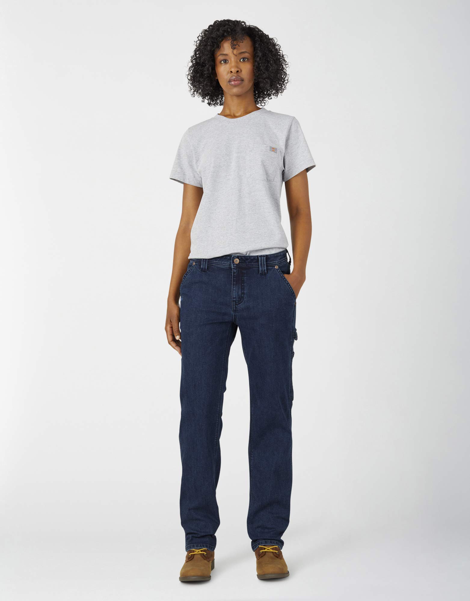 Dickies Damskie spodnie dżinsowe Carpenter Straight Casual, Ciemny kamień do mycia, 40