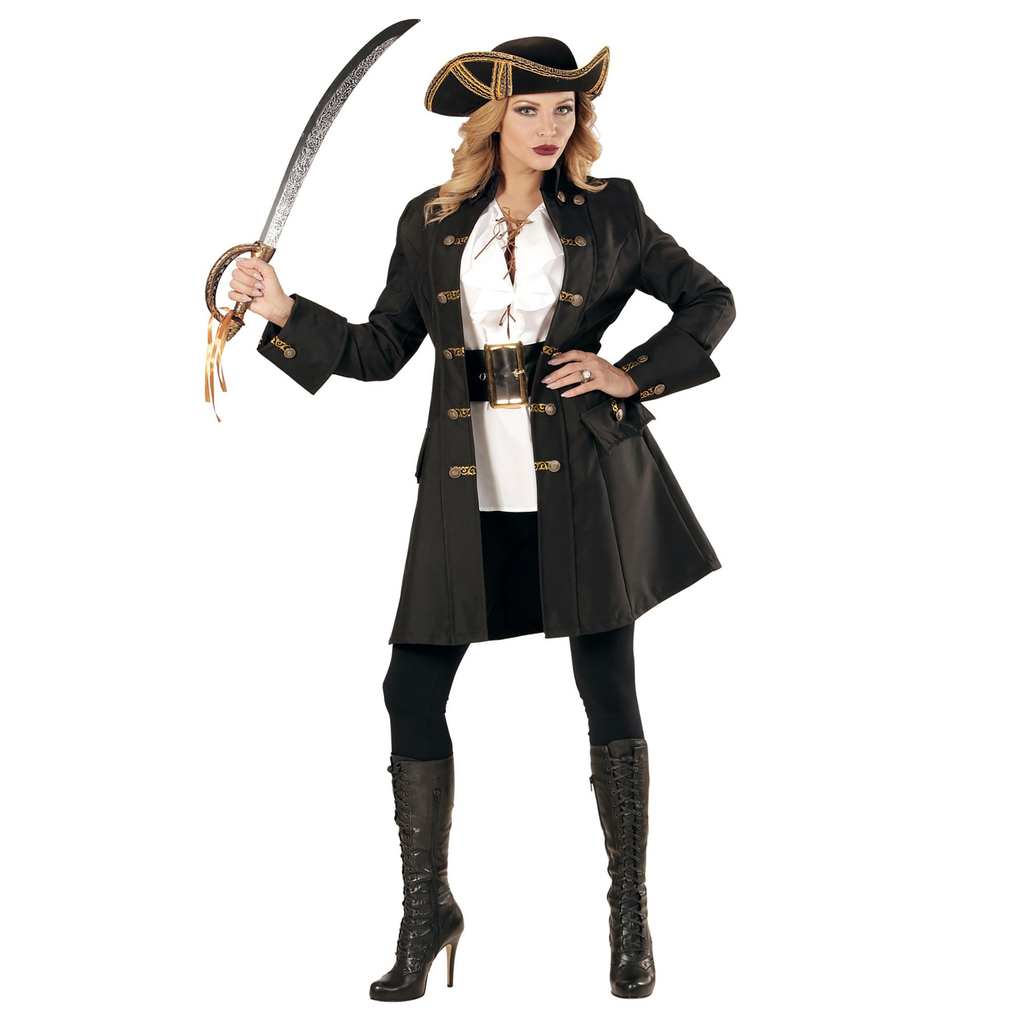 W WIDMANN MILANO Party Fashion - Costume de pirate capitaine, manteau, pirate, mariée pirate