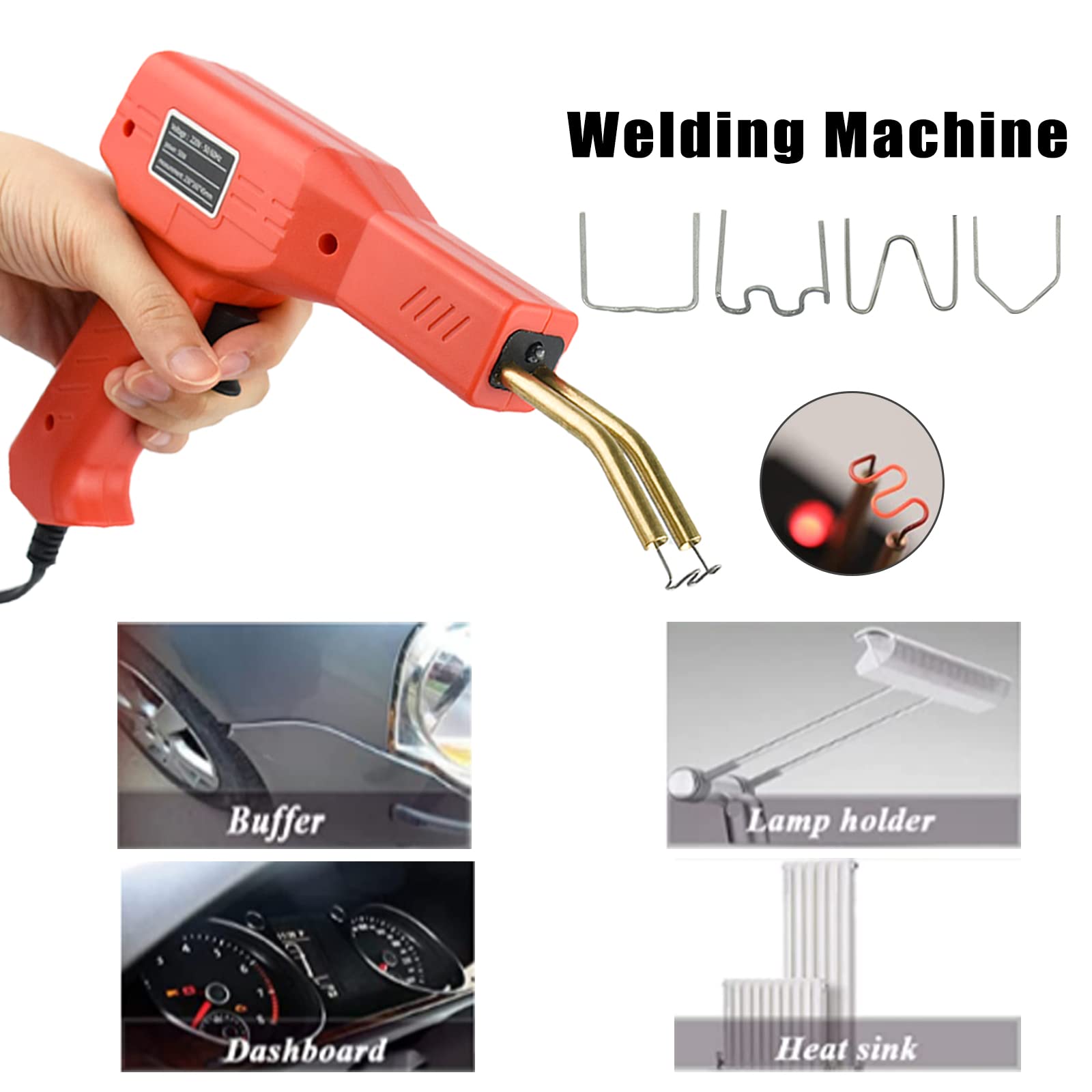 Soudure Plastique Machine, Aolkee 50W Soudeuse Plastique, Kit Reparation Plastique, Outil de soudage de réparation de pare chocs de voiture avec 200 agrafes, pinces, mallette de transport