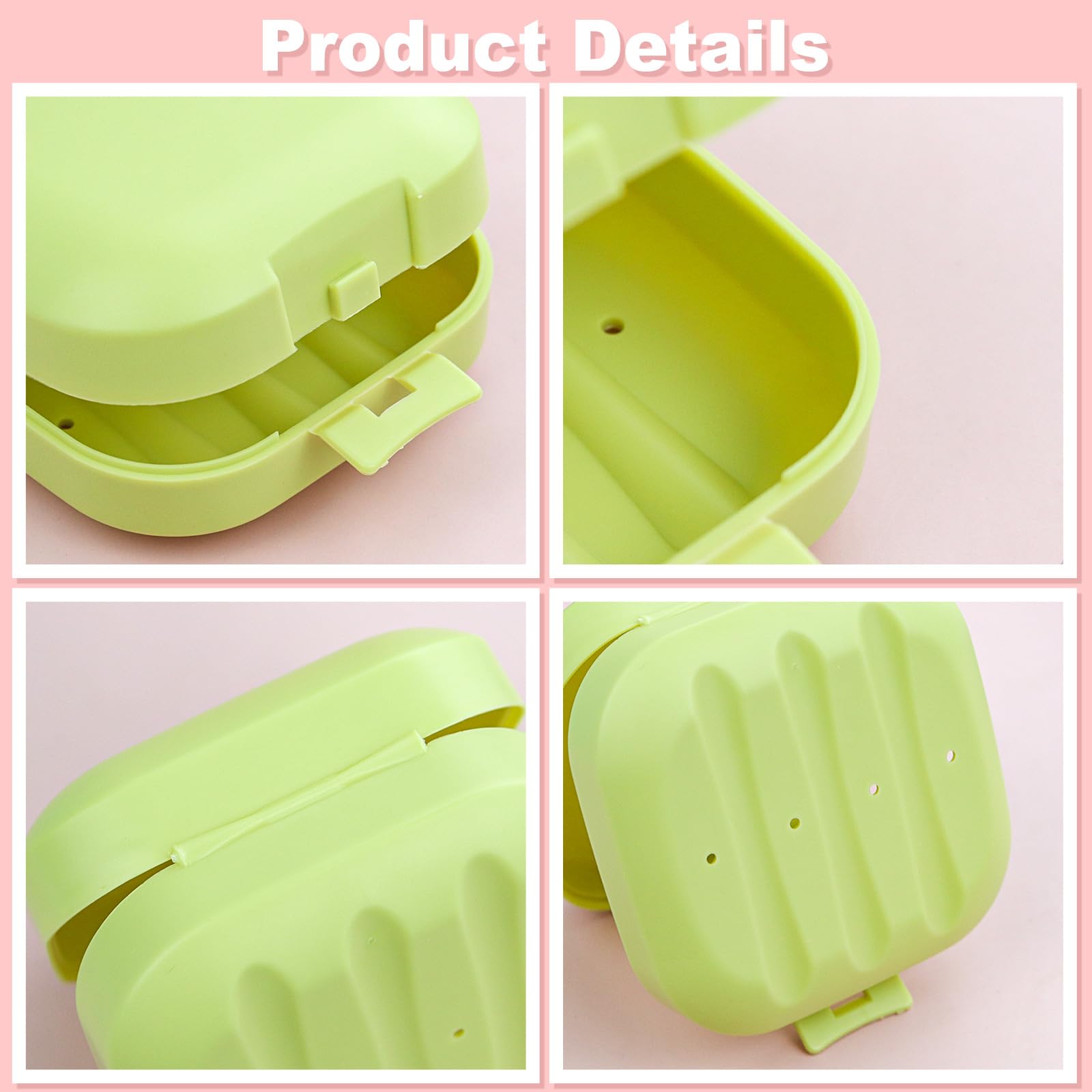 Quadratischer Wattepadhalter aus Kunststoff, 4 Stück, mehrere Farben, tragbar und versiegelt, geeignet für Make-up-Entferner, Wattebällchen
