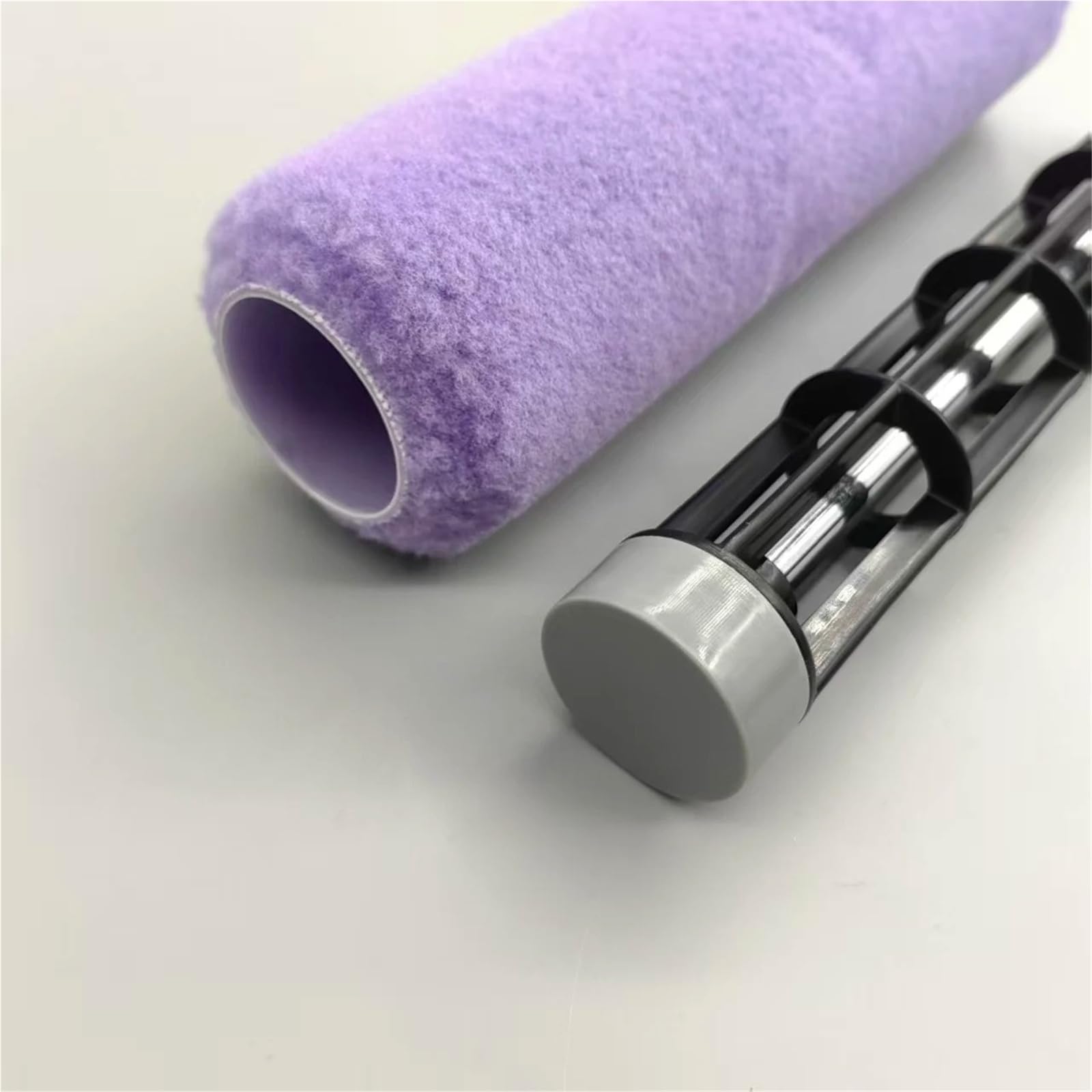 Farbroller 12-Zoll-Werkzeug for Streichen von Hausrenovierungen, violette Walzenbürste, resistent gegen Haarausfall mit feiner Textur(Set A)