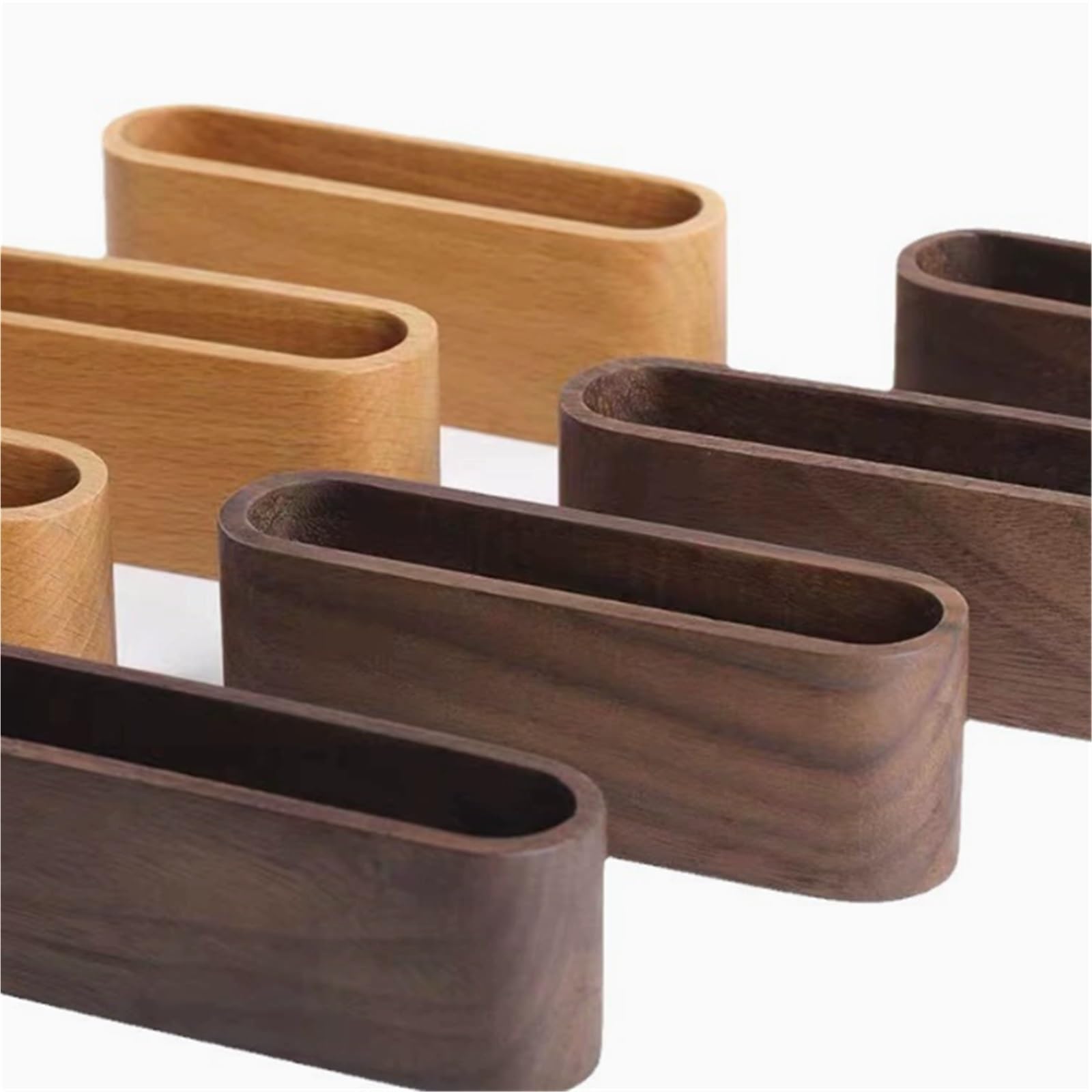 Visitenkartenhalter für Laden Bürobedarf Desktop Kartenhalter Rack Holzhalter Büro Organizer Namenskarten Container Visitenkartenständer(Natural)