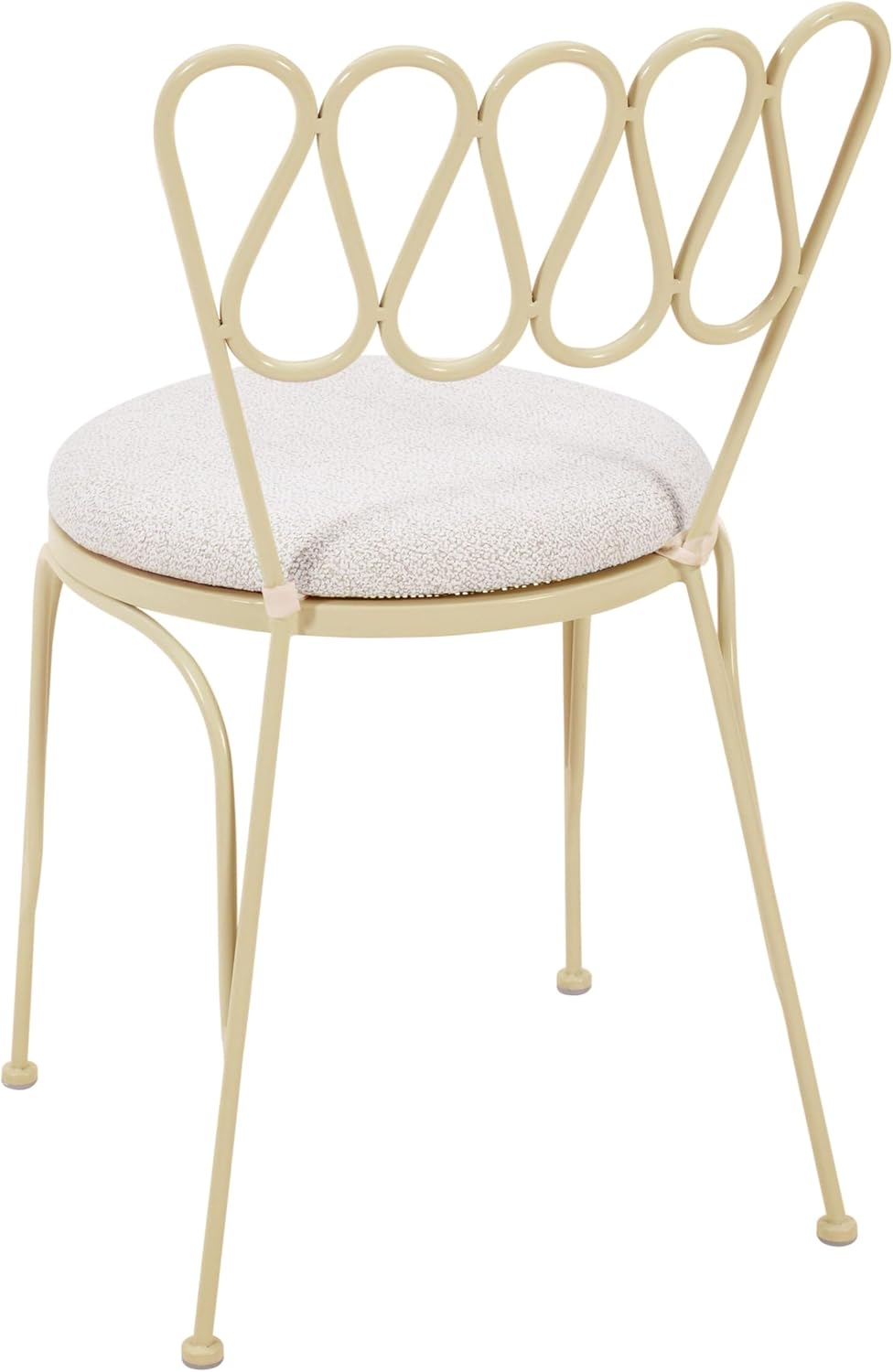 Tov Furniture Erica Cream Wrought Iron Outdoor Chair