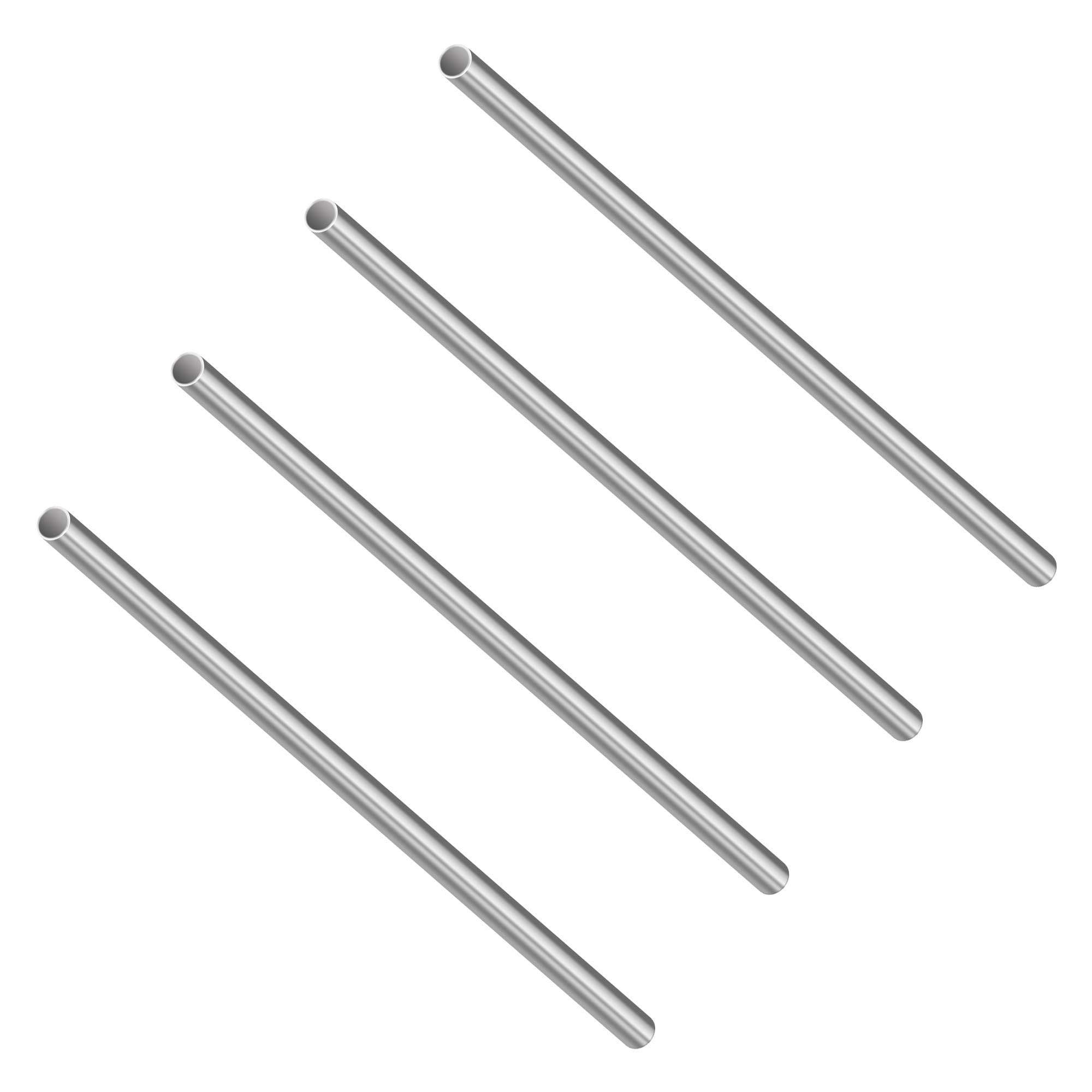 LAVMHAB 304 Stainless Steel Tube, 4mm OD x 0.2mm Wall Thickness 150mm Length, Seamless Stainless Steel Tubing for Industry Machinery, Round Metal Pipe (4pcs)