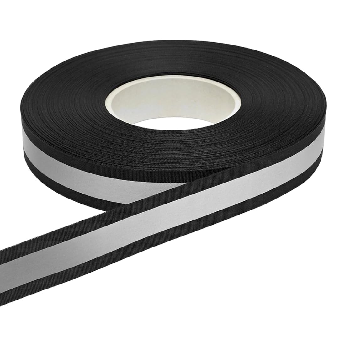 SolaDirect 20 mm Black Reflective Tape for Clothing, Reflective Ribbon, Reflective Fabric, Sew-On Safety High Visibility Reflective Tape for Clothing, Worksuits (5 metres)