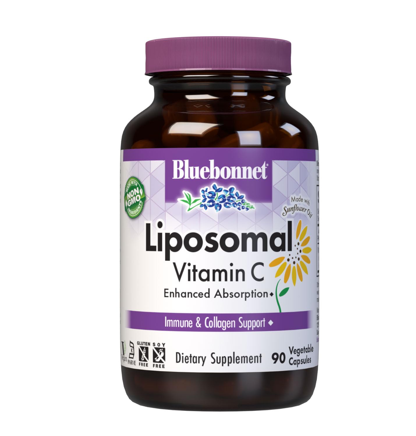 BlueBonnet Nutrition Liposomal Vitamin C 1000 mg, 90 Vegetable Capsules 90 Count (Pack of 1)