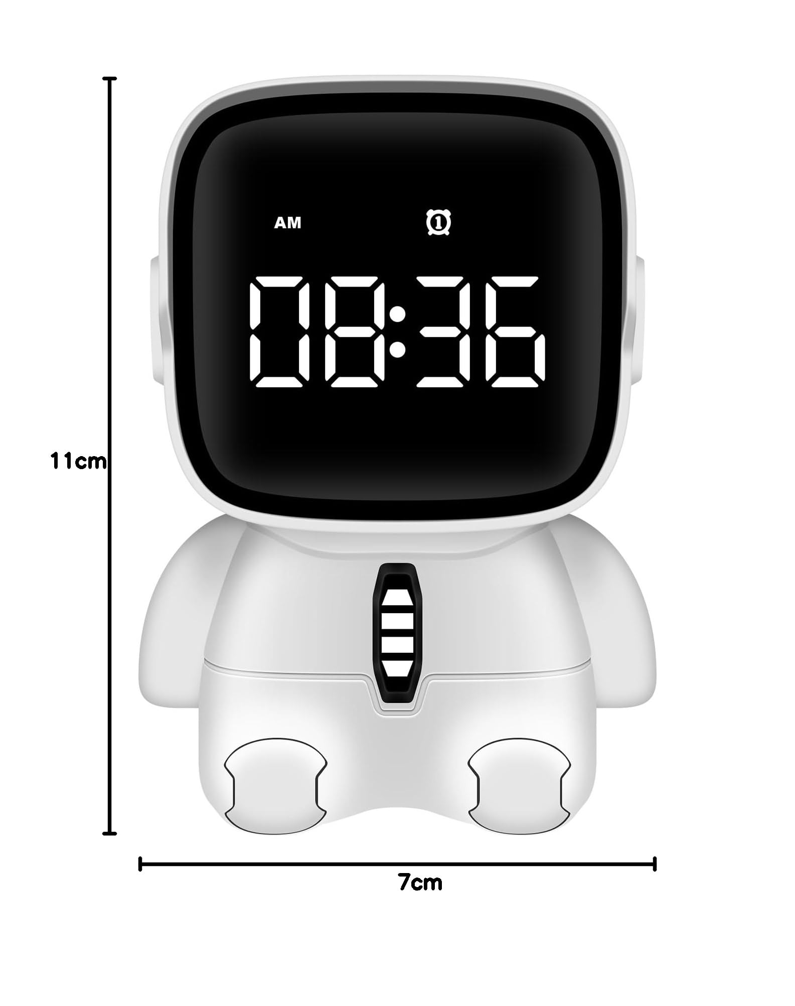 Sveglia digitale a LED per bambini, sveglia astronauta con funzione snooze, 2 allarmi, conto alla rovescia, orologio digitale elettronico ricaricabile per camera da letto, ufficio