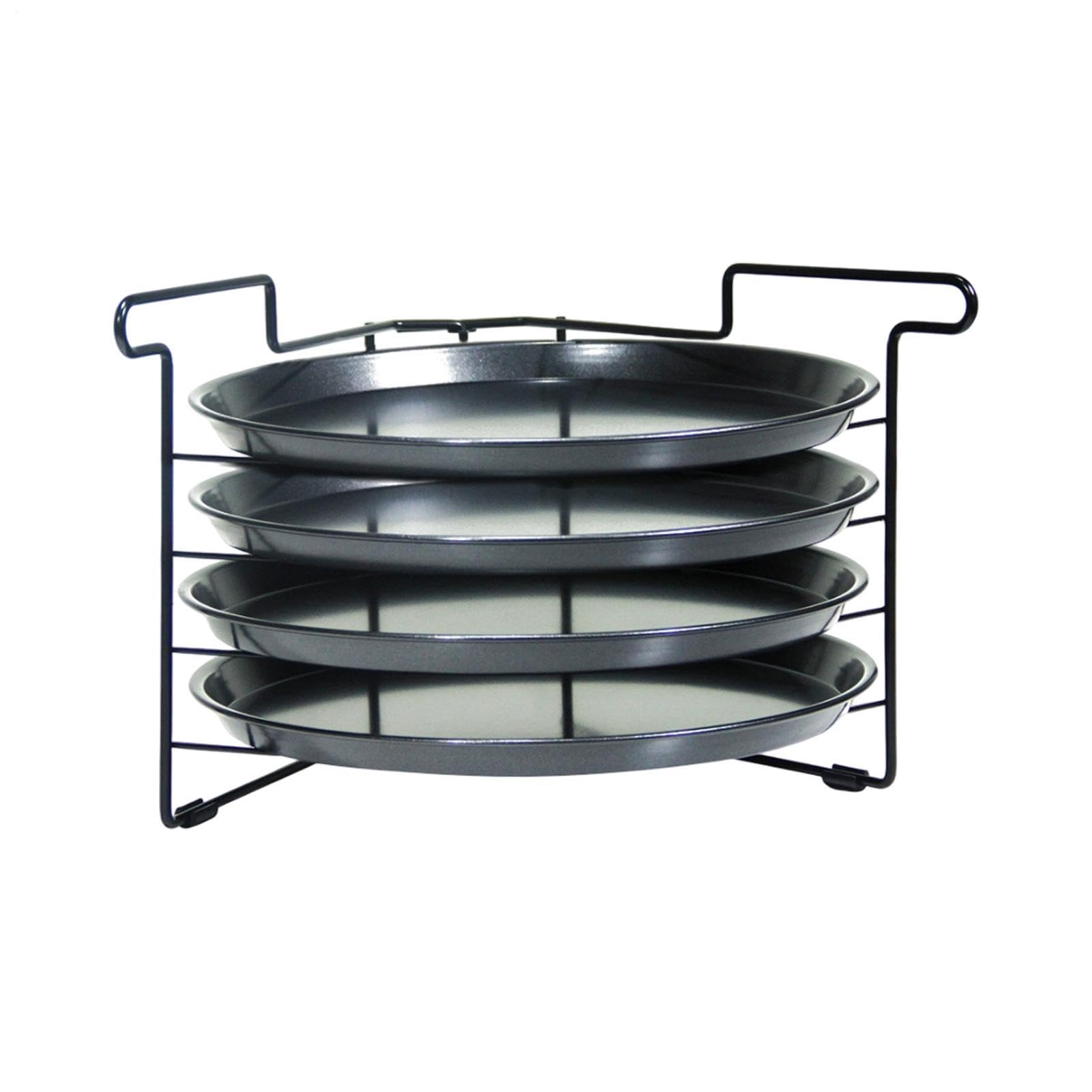 Pizza-Backblech-Set 4-schichtiger antihaftbeschichteter stabiler Halter | Ofen-Back-Pizza-Rack Für Bäcker, Anfänger Sowie Profis, Brot, Gebäck, Die Private Küche Und Haushalt, Partys Und