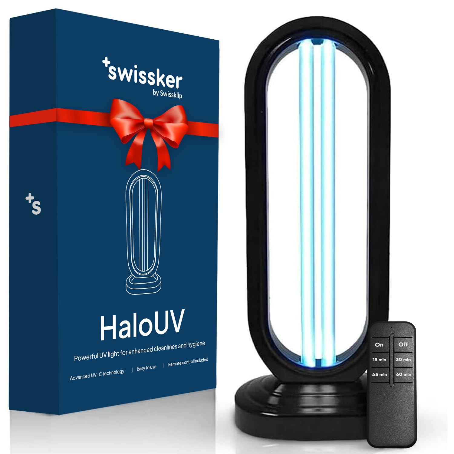 Swissklip HaloUV, Mold Remover, Home Disinfection Device, Dust Mites Remover, UV Light Sanitizer, Ultraviolet Sanitizer for Home, Room & Kitchen, Ultraviolet Light with 4 Speed Timings